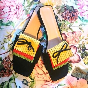Jamaican colored slide sandals